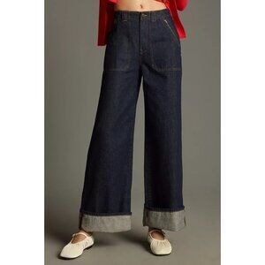 Edwin Rowan High-Rise Wide-Leg Cuffed Jeans 31